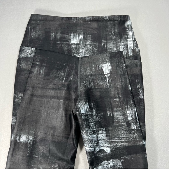 MPG Black White Abstract Print Athletic Leggings Women's Size M - Picture 4 of 6